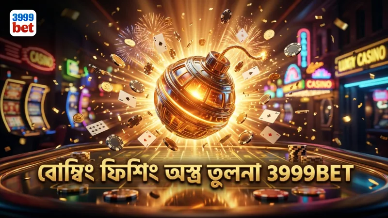 বোম্বিং ফিশিং গেমে বিভিন্ন বোমার কার্যকারিতা তুলনা করা হয়েছে।