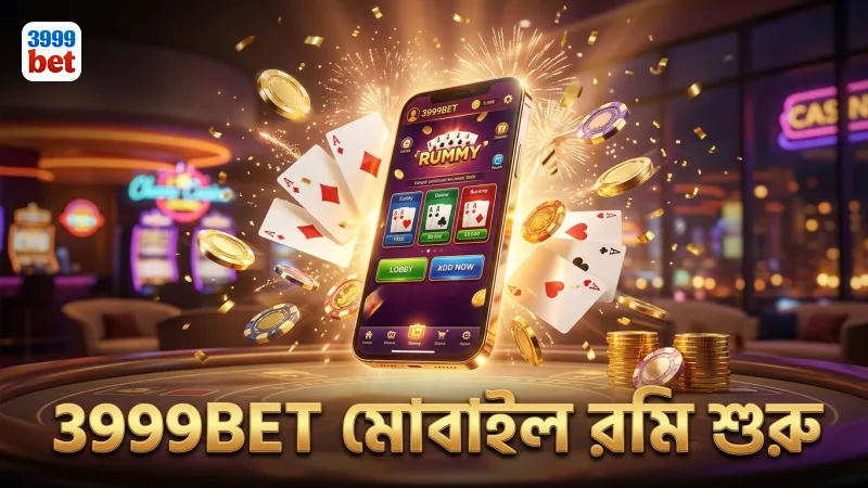 3999BET মোবাইলে রমি গেম প্লে শুরু করার সহজ ধাপসমূহ।